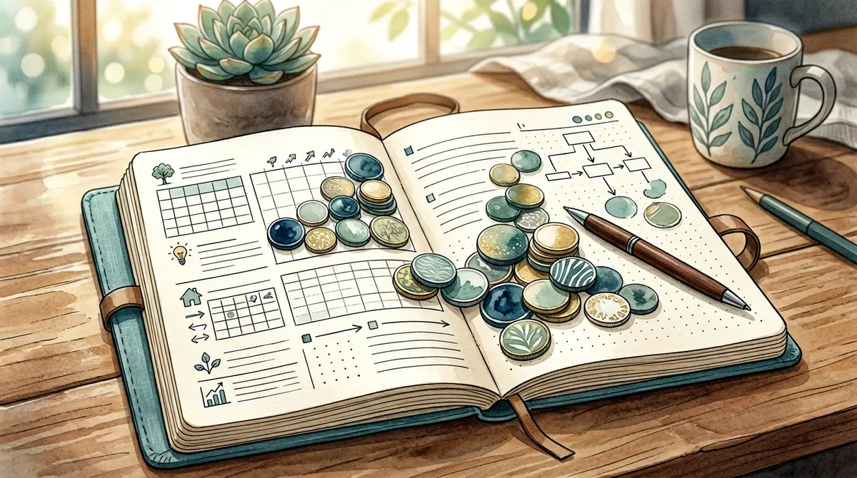 Ilustracja planowania i notatek przy nauce o ryzyku komunikacyjnym