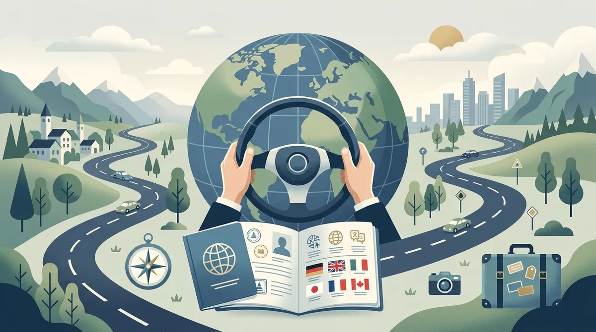 Ilustracja dokumentów kierowcy z zagranicznym doświadczeniem